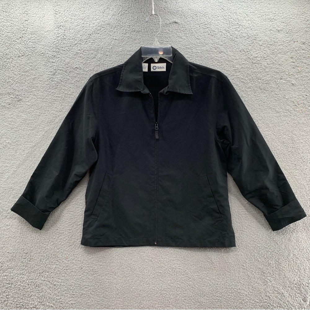 Stitch Trend Women's Black Zip Jacket Roundy Apparel Water Resistant Pockets M